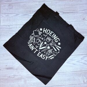 New cotton long handle hoeing ain’t easy shopping bag tote 16x14.5 hand crafted